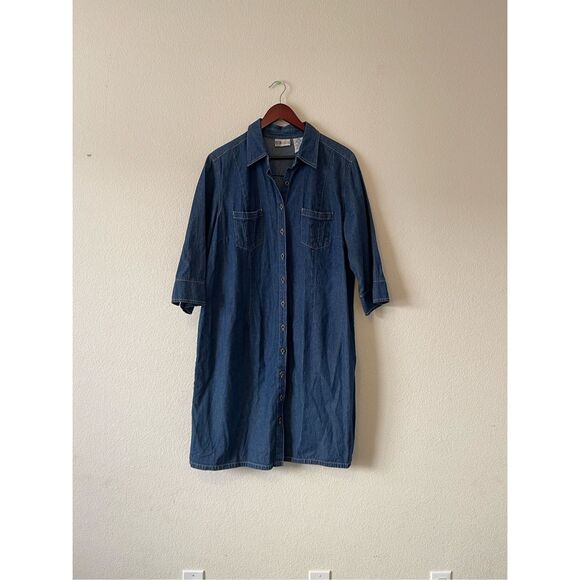 Vintage 90s y2k denim shirt‎ dress size 20w - Picture 1 of 5